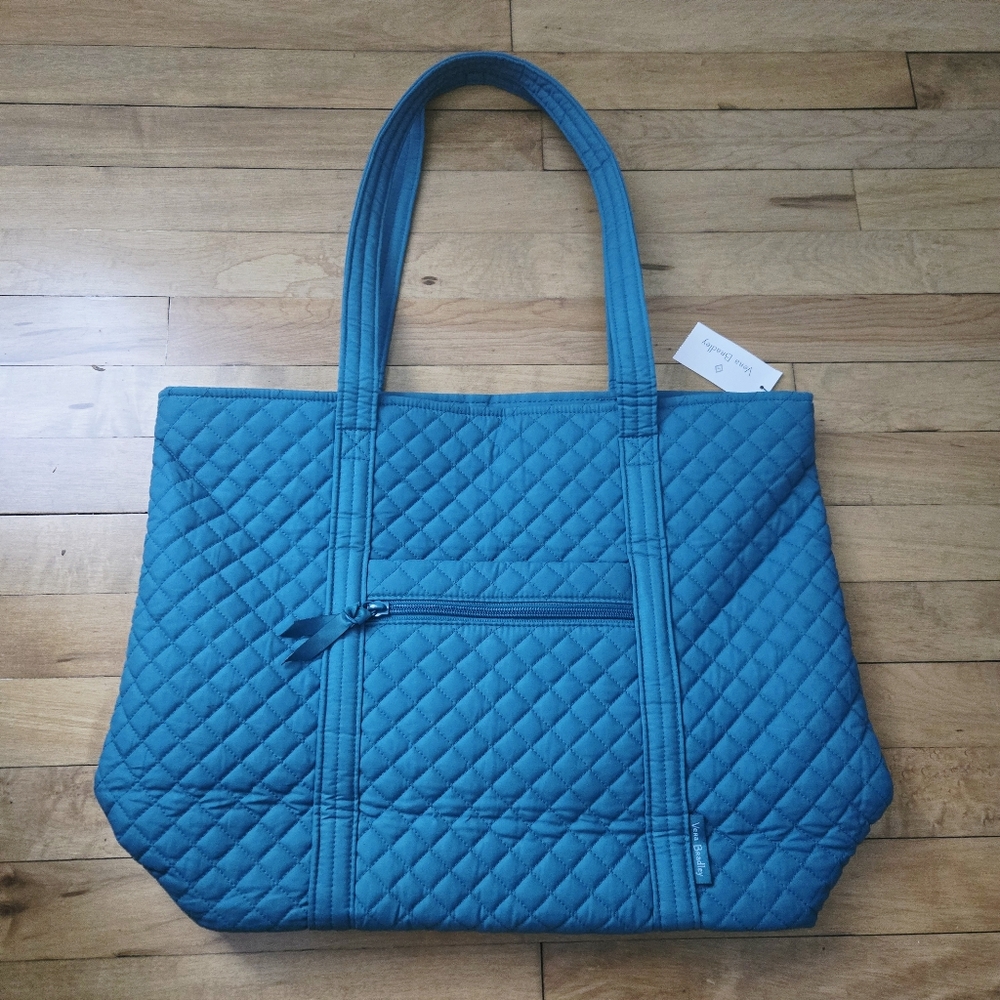 NWT Vera Bradley New With Tags Forever Green / Teal / Blue Tote Bag